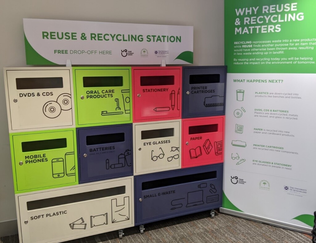 Photo of the UQ Reuse & Recycling Station